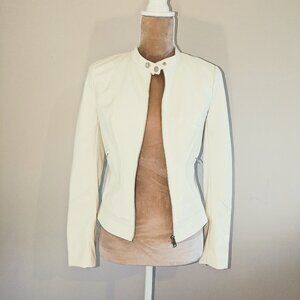 NEW Bebe Ivory Faux Leather Jacket